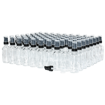 2 oz. Clear Boston Round with Black Treatment Pump (20/400) (V23) (V8)