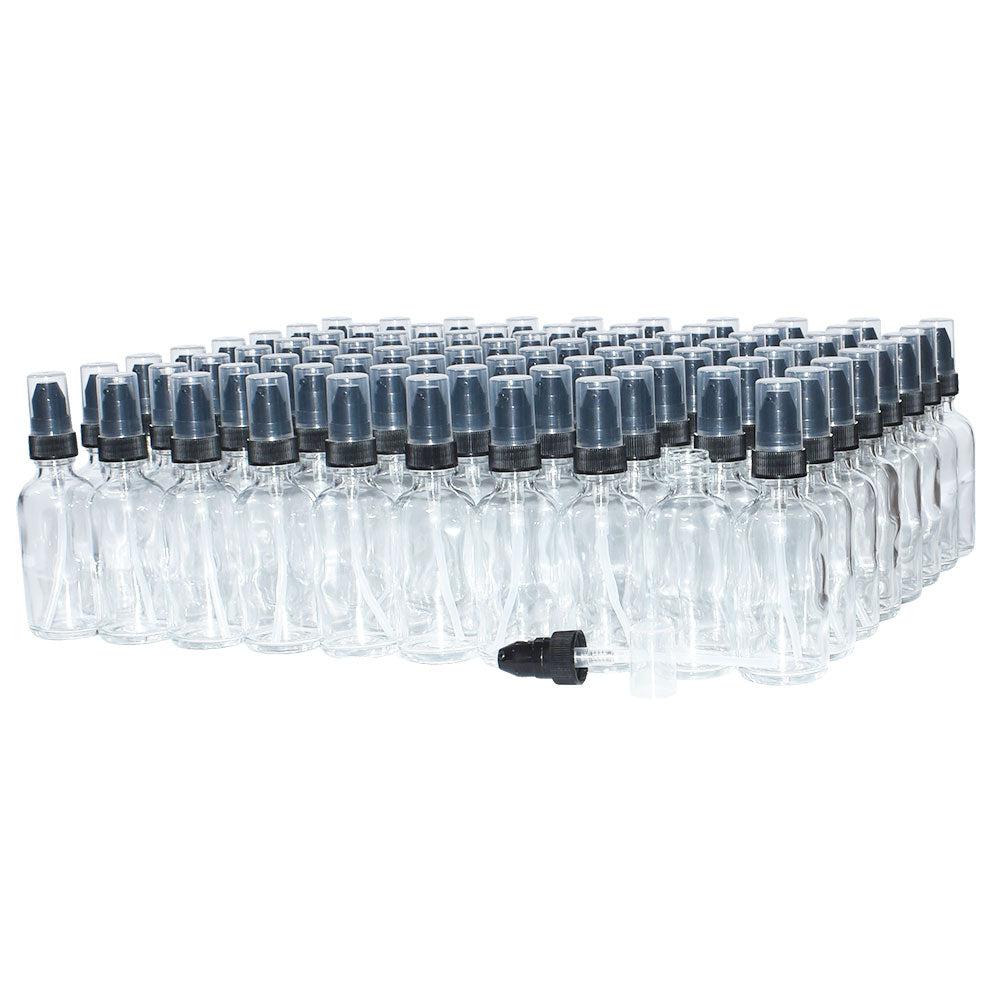 2 oz. Clear Boston Round with Black Treatment Pump (20/400) (V5) (V20)