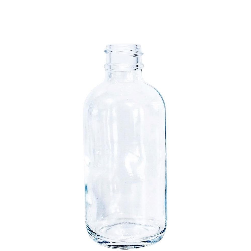 2 oz. Clear Boston Round with Large Bulb Black Glass Dropper (20/400) (V5) (V12)