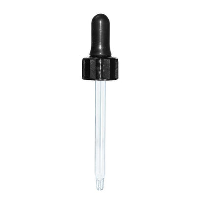 2 oz. Clear Boston Round with Large Bulb Black Glass Dropper (20/400) (V5) (V12)