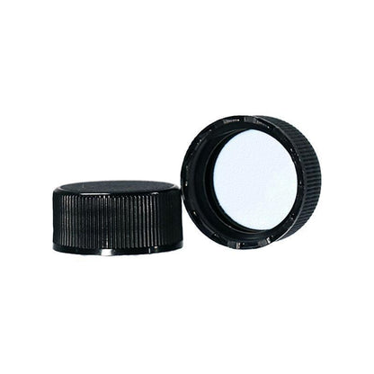 2 oz. Clear Boston Round with Reducer and Black Cap (20/400) (V5) (V6)