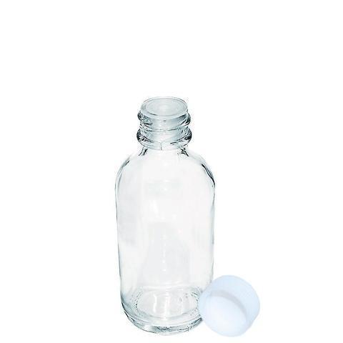 2 oz. Clear Boston Round with Reducer and White Cap (20/400) (V4) (V1)