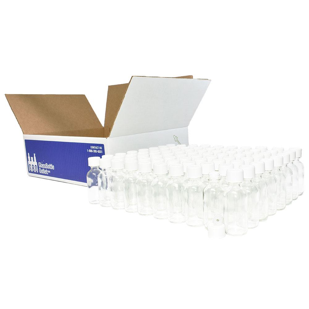 2 oz. Clear Boston Round with Reducer and White Child-Resistant Cap (20/400) (V20) (V6)