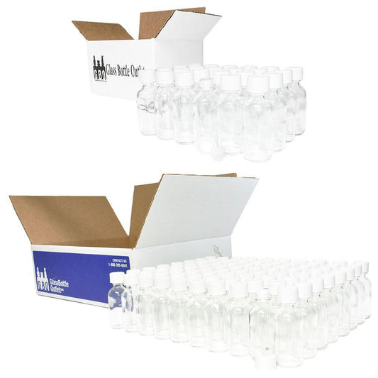 2 oz. Clear Boston Round with Reducer and White Child-Resistant Cap (20/400) (V20) (V6)