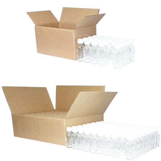 2 oz. Clear Boston Round with Reducer and White Child-Resistant Cap (20/400) (V23) (V1)