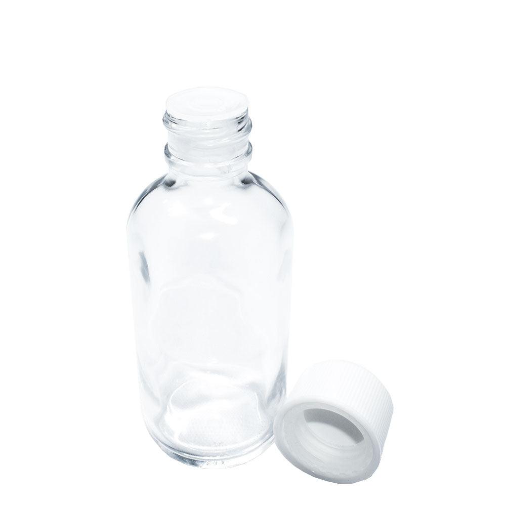2 oz. Clear Boston Round with Reducer and White Child-Resistant Cap (20/400) (V5) (V1)