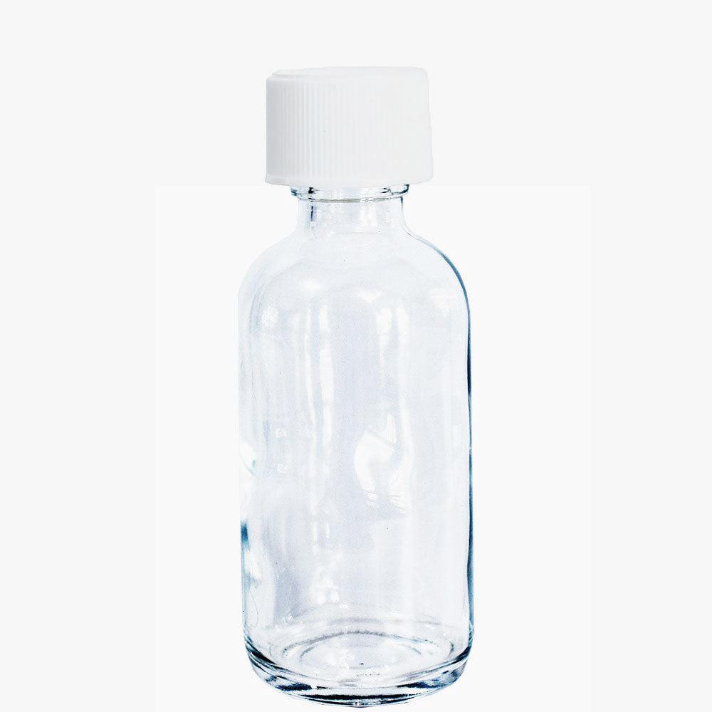 2 oz. Clear Boston Round with Reducer and White Child-Resistant Cap (20/400) (V5) (V1)