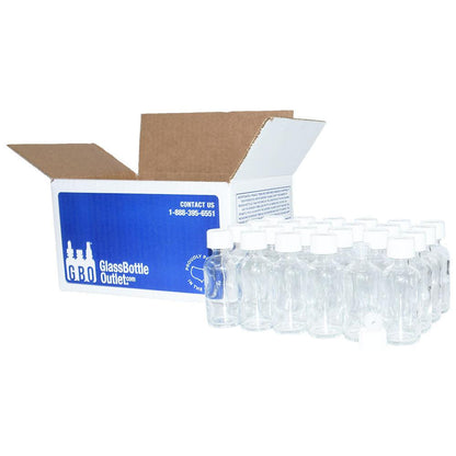 2 oz. Clear Boston Round with Reducer and White Child-Resistant Cap (20/400) (V5) (V1)