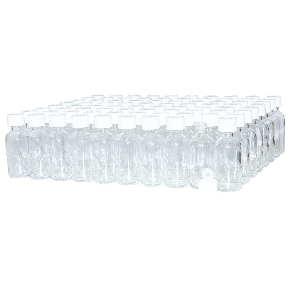 2 oz. Clear Boston Round with Reducer and White Child-Resistant Cap (20/400) (V5) (V1)