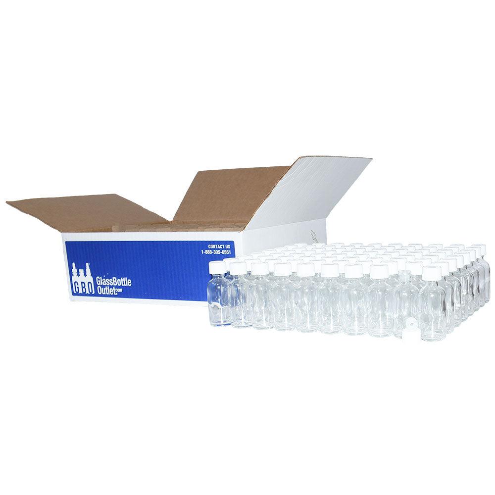 2 oz. Clear Boston Round with Reducer and White Child-Resistant Cap (20/400) (V5) (V1)