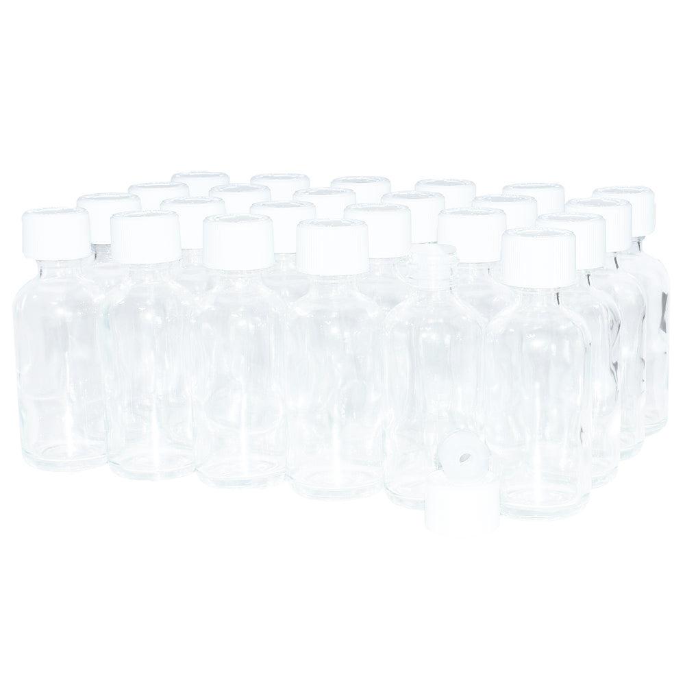 2 oz. Clear Boston Round with Reducer and White Child-Resistant Cap (20/400) (V5) (V1)
