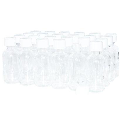 2 oz. Clear Boston Round with Reducer and White Child-Resistant Cap (20/400) (V5) (V1)