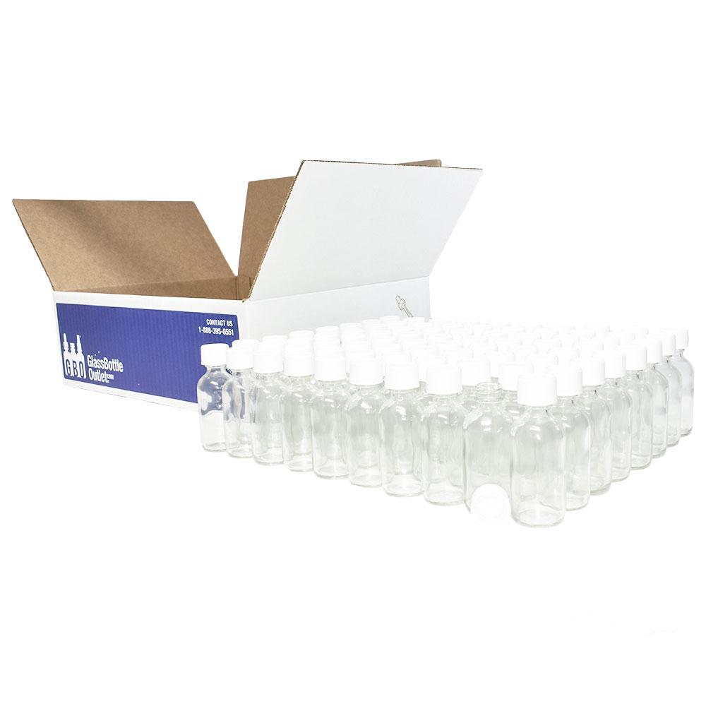 2 oz. Clear Boston Round with White Child-Resistant Cap (20/400) (V20) (V1)