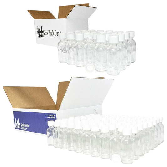 2 oz. Clear Boston Round with White Child-Resistant Cap (20/400) (V20) (V1)