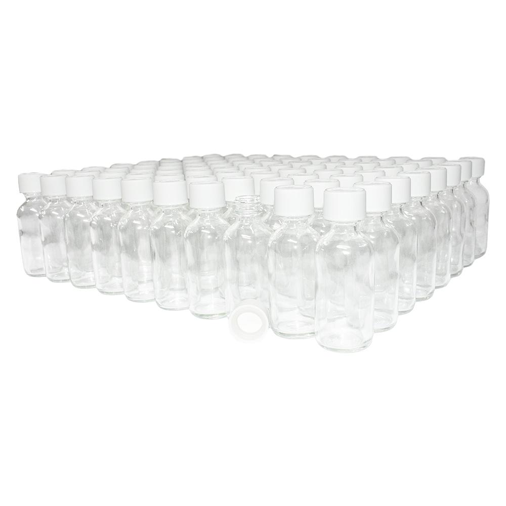 2 oz. Clear Boston Round with White Child-Resistant Cap (20/400) (V20) (V1)