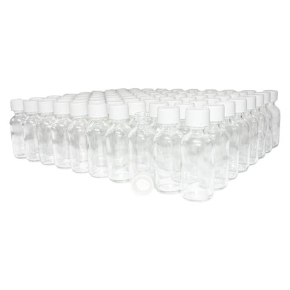 2 oz. Clear Boston Round with White Child-Resistant Cap (20/400) (V20) (V1)