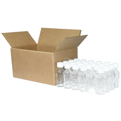 2 oz. Clear Boston Round with White Child-Resistant Cap (20/400) (V23) (V1)