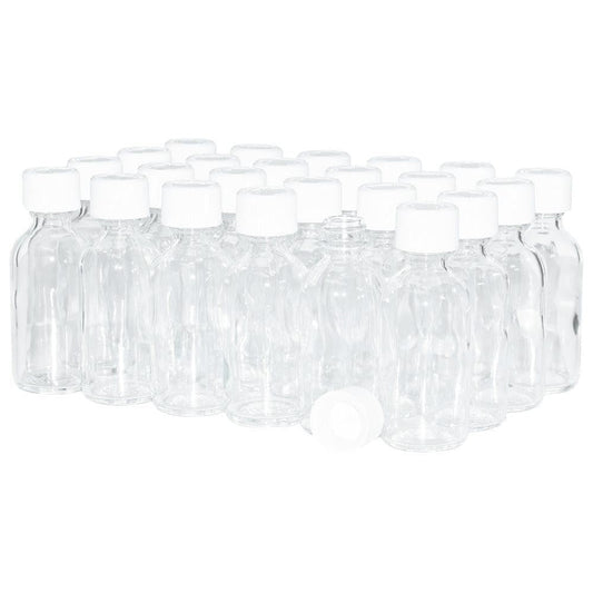 2 oz. Clear Boston Round with White Child-Resistant Cap (20/400) (V23) (V1)