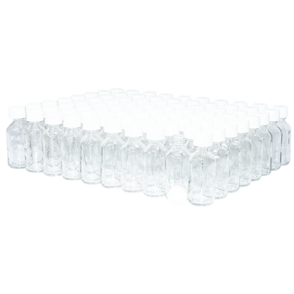 2 oz. Clear Boston Round with White Child-Resistant Cap (20/400) (V23) (V6)