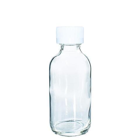 2 oz. Clear Boston Round with White Child-Resistant Cap (20/400) (V4) (V1)