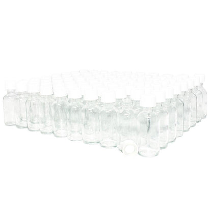 2 oz. Clear Boston Round with White Child-Resistant Cap (20/400) (V4) (V1)