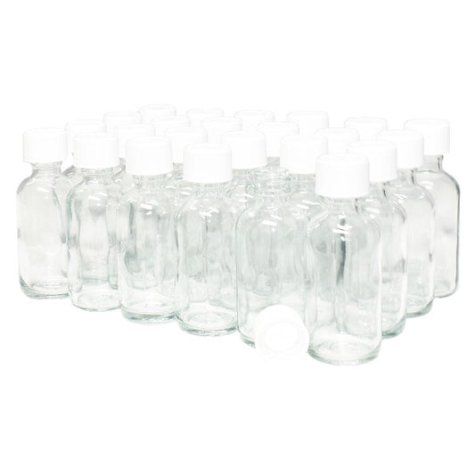 2 oz. Clear Boston Round with White Child-Resistant Cap (20/400) (V4) (V1)