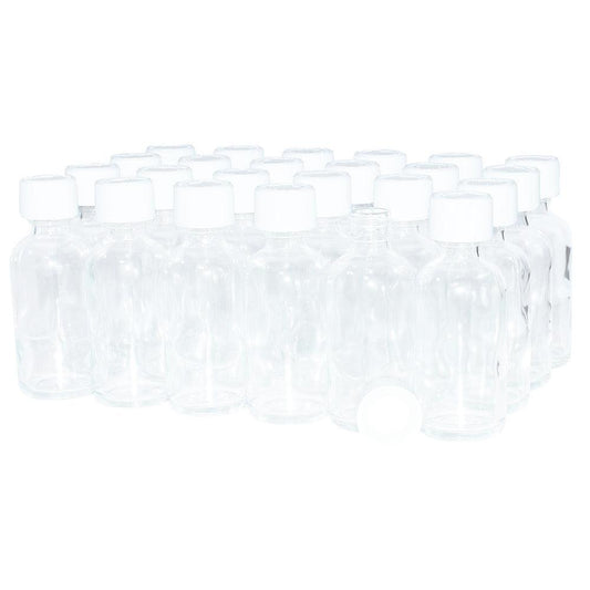 2 oz. Clear Boston Round with White Child-Resistant Cap (20/400) (V5) (V1)