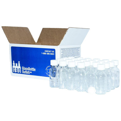 2 oz. Clear Boston Round with White Child-Resistant Cap (20/400) (V8) (V1)