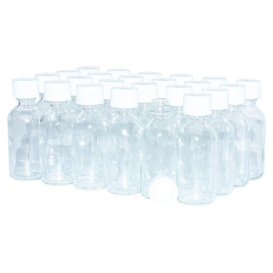 2 oz. Clear Boston Round with White Child-Resistant Cap (20/400) (V8) (V1)