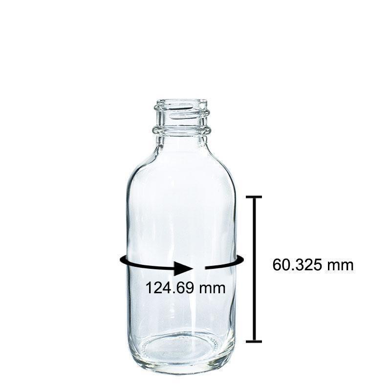 2 oz. Clear Boston Round with White Glass Dropper (20/400) (V5) (V8)