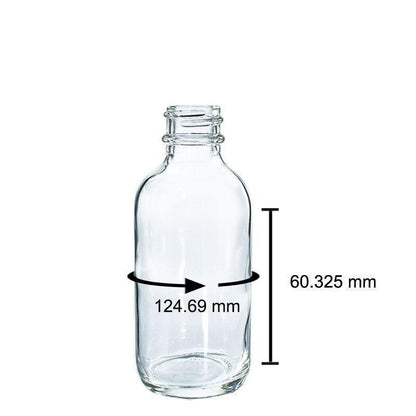 2 oz. Clear Boston Round with White Glass Dropper (20/400) (V5) (V8)