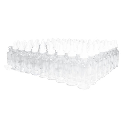 2 oz. Clear Boston Round with White Glass Dropper (20/400) (V5) (V8)