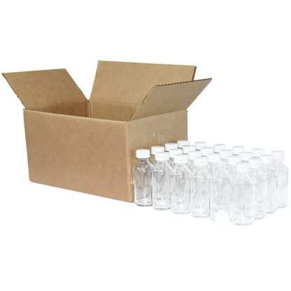2 oz. Clear Boston Round with White Poly Cone Cap (20/400) (V23) (V20)