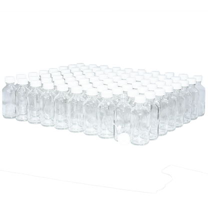 2 oz. Clear Boston Round with White Poly Cone Cap (20/400) (V23) (V20)