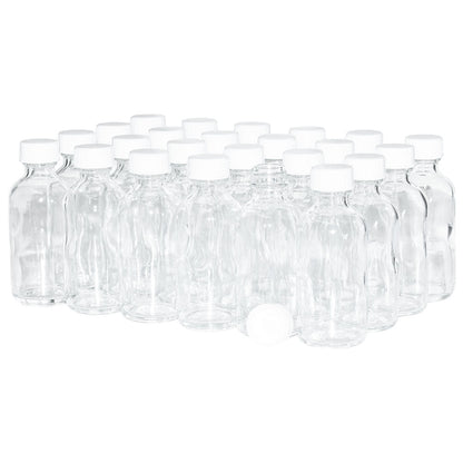 2 oz. Clear Boston Round with White Poly Cone Cap (20/400) (V23) (V20)