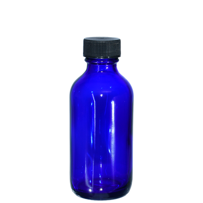 2 oz. Cobalt Blue Boston Round with Black Cap (20/400) (V23) (V6)