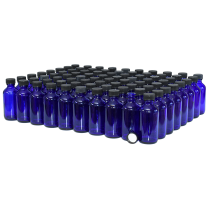 2 oz. Cobalt Blue Boston Round with Black Cap (20/400) (V23) (V6)