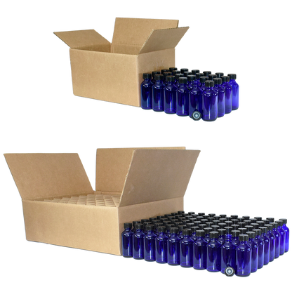 2 oz. Cobalt Blue Boston Round with Black Cone Cap (20/400) (V23) (V20)