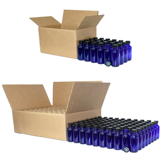 2 oz. Cobalt Blue Boston Round with Black Cone Cap (20/400) (V23) (V20)