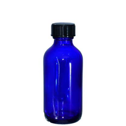 2 oz. Cobalt Blue Boston Round with Black Cone Cap (20/400) (V23) (V20)