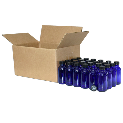 2 oz. Cobalt Blue Boston Round with Black Cone Cap (20/400) (V23) (V20)