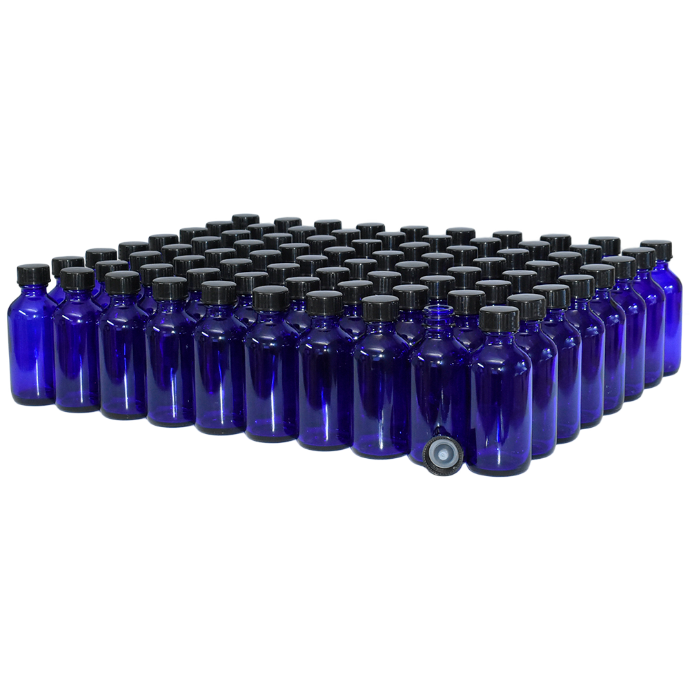 2 oz. Cobalt Blue Boston Round with Black Cone Cap (20/400) (V23) (V20)