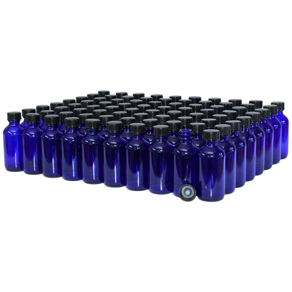 2 oz. Cobalt Blue Boston Round with Black Cone Cap (20/400) (V23) (V20)