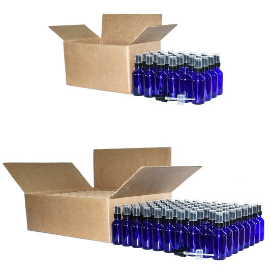 2 oz. Cobalt Blue Boston Round with Black Treatment Pump (20/400) (V23) (V8)