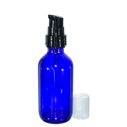 2 oz. Cobalt Blue Boston Round with Black Treatment Pump (20/400) (V23) (V8)