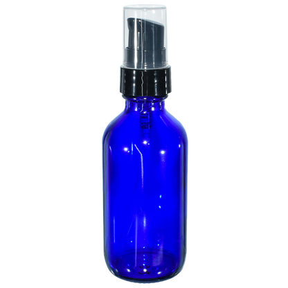 2 oz. Cobalt Blue Boston Round with Black Treatment Pump (20/400) (V23) (V8)