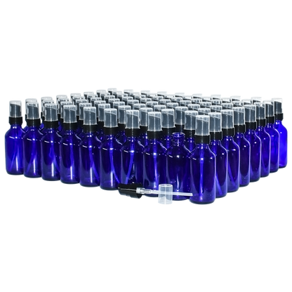 2 oz. Cobalt Blue Boston Round with Black Treatment Pump (20/400) (V23) (V8)