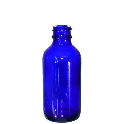 2 oz. Cobalt Blue Boston Round with Reducer and White Child-Resistant Cap (20/400) (V23) (V1)