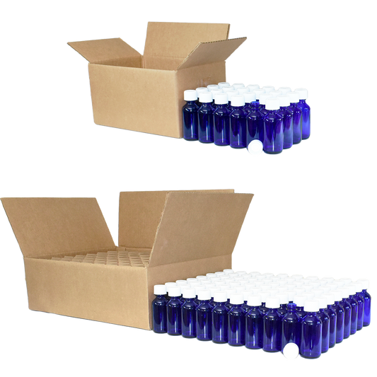 2 oz. Cobalt Blue Boston Round with White Child-Resistant Cap (20/400) (V23) (V6)