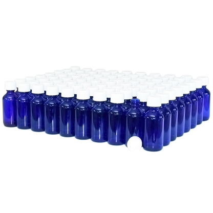 2 oz. Cobalt Blue Boston Round with White Child-Resistant Cap (20/400) (V23) (V6)